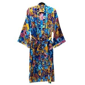Dora C | Vintage Dragon floral Print Kimono Robe